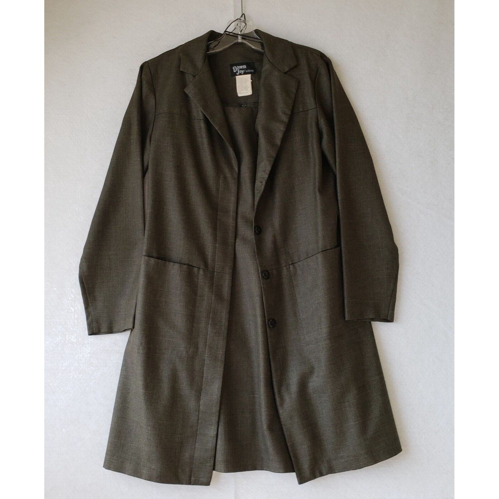 Dawn Joy Fashions Sheath Dress & Overcoat 2 PC Womens Medium Green Career